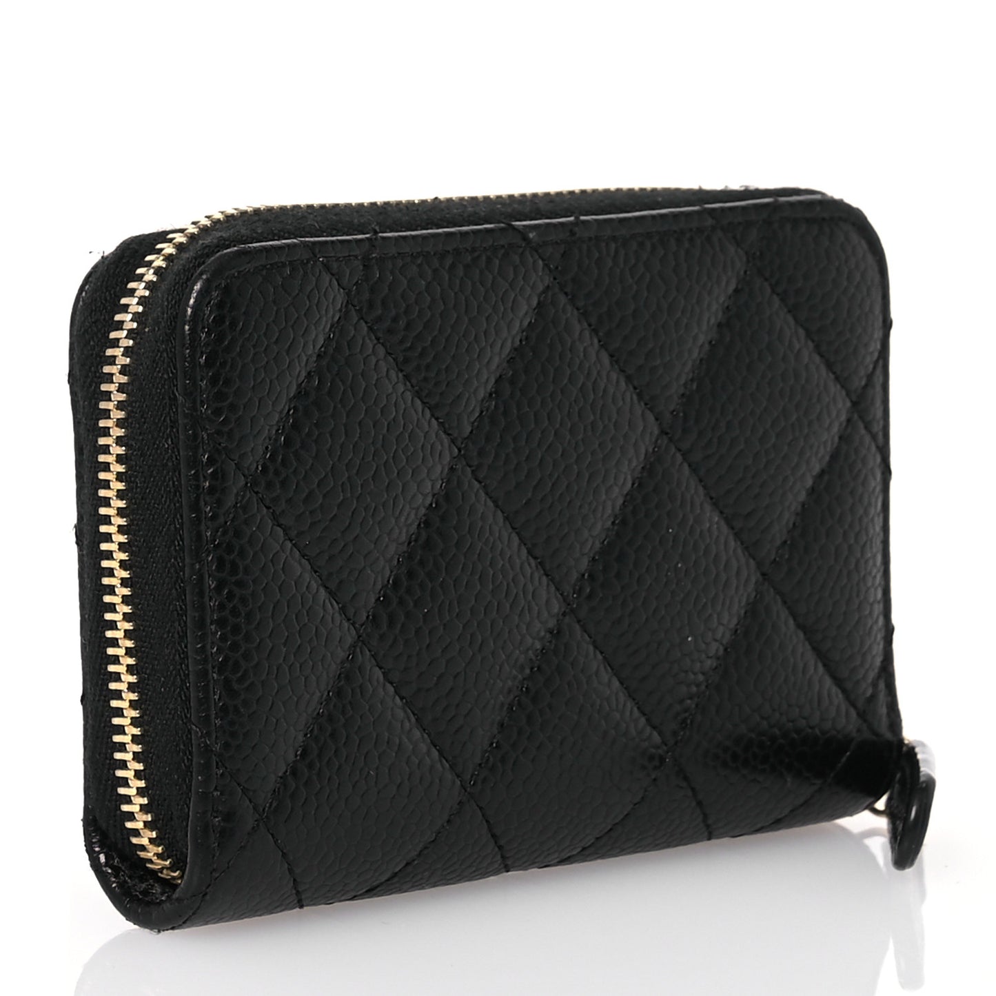 Caviar Quilted Classic Zipped Coin Purse Black