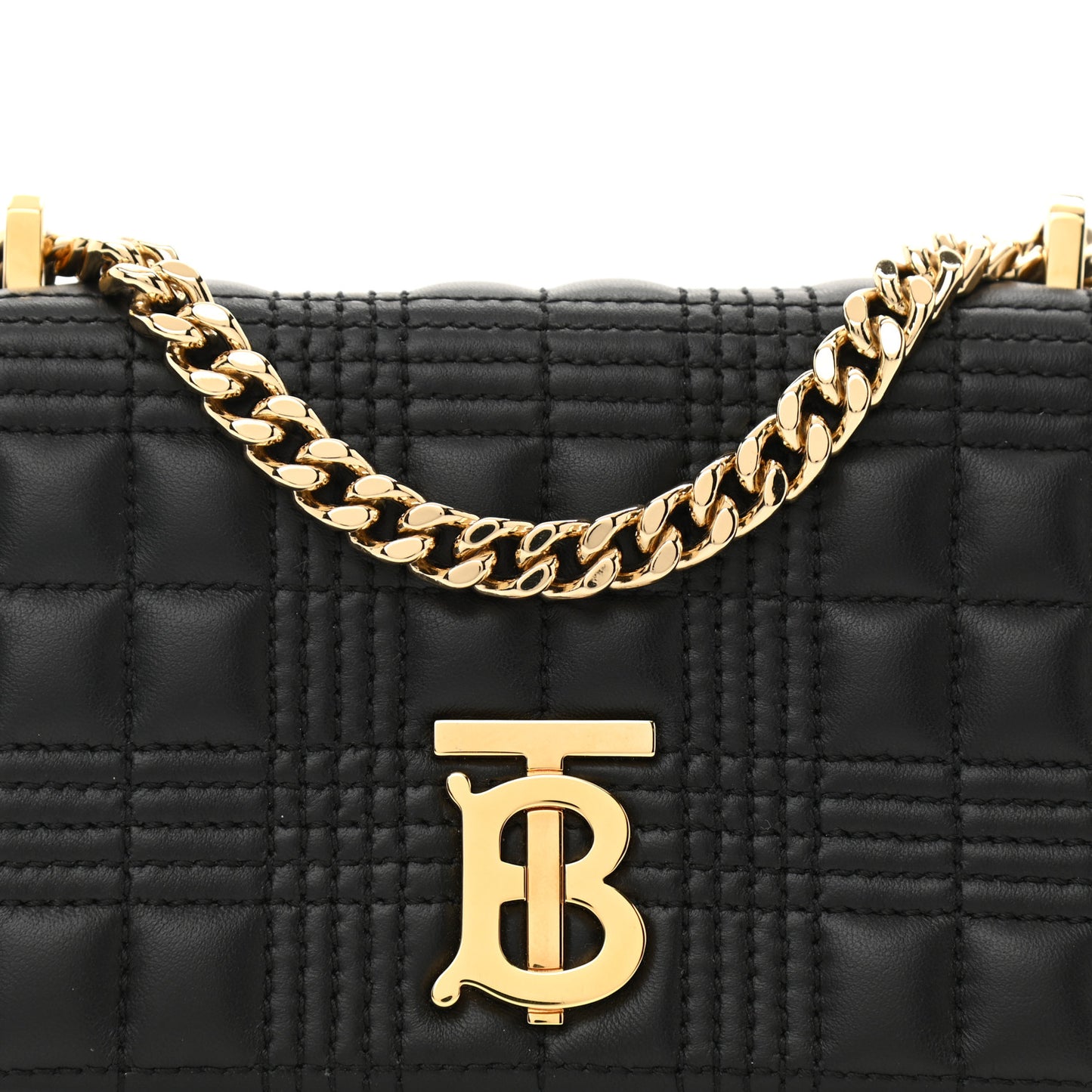 Grainy Calfskin Quilted Mini Lola Bag Black
