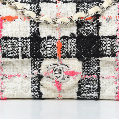Chanel Tweed Quilted Mini Rectangular Flap Black White Pink 8 of 14