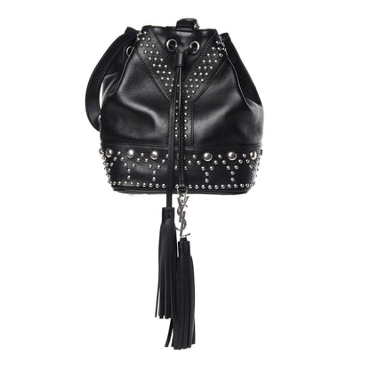 Saint Laurent Calfskin Small Y Studs Bucket Bag Black 1 of 10