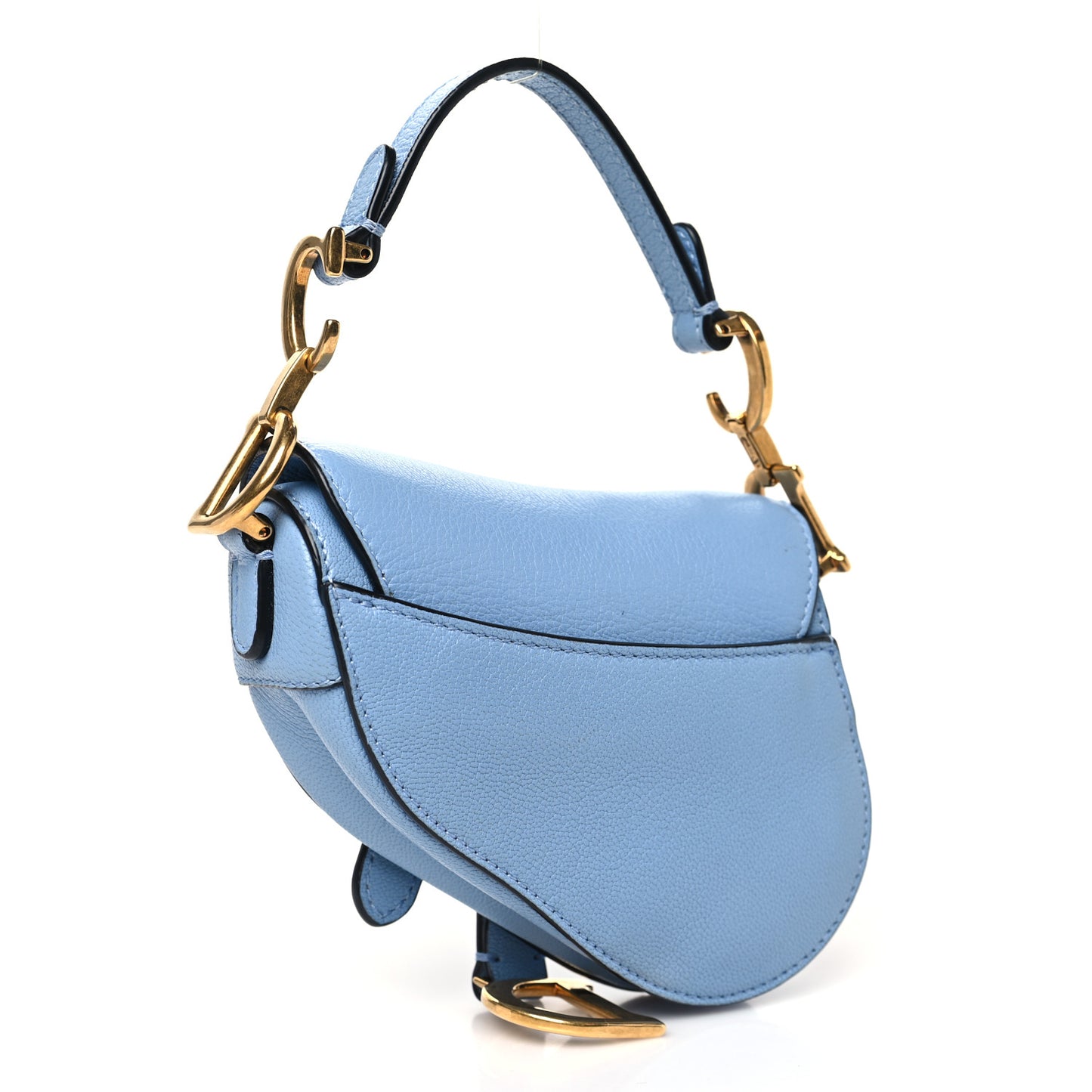 Goatskin Micro Saddle Bag Cloud Blue