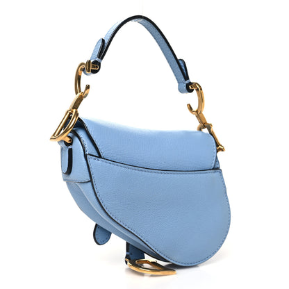 Christian Dior Goatskin Micro Saddle Bag Cloud Blue 3 of 12