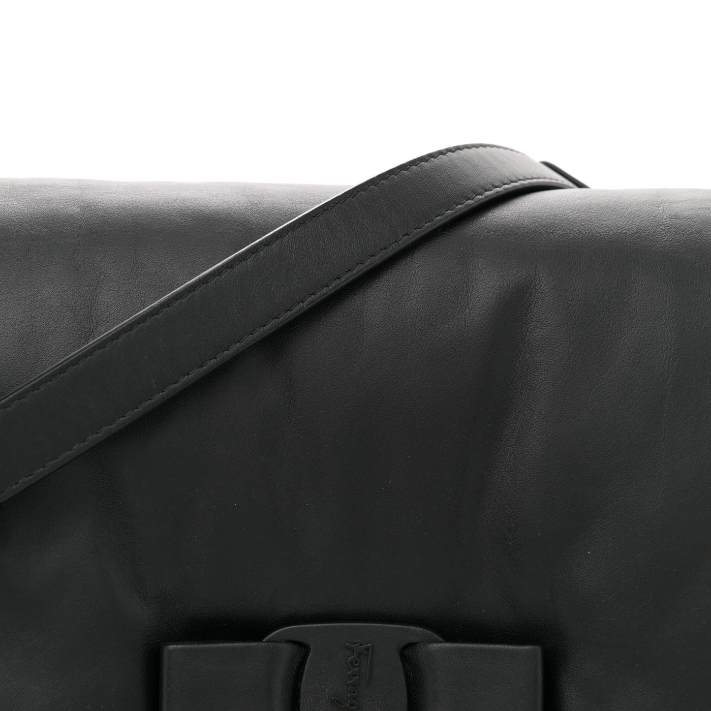Calfskin Medium Viva Bow Shoulder Bag Black