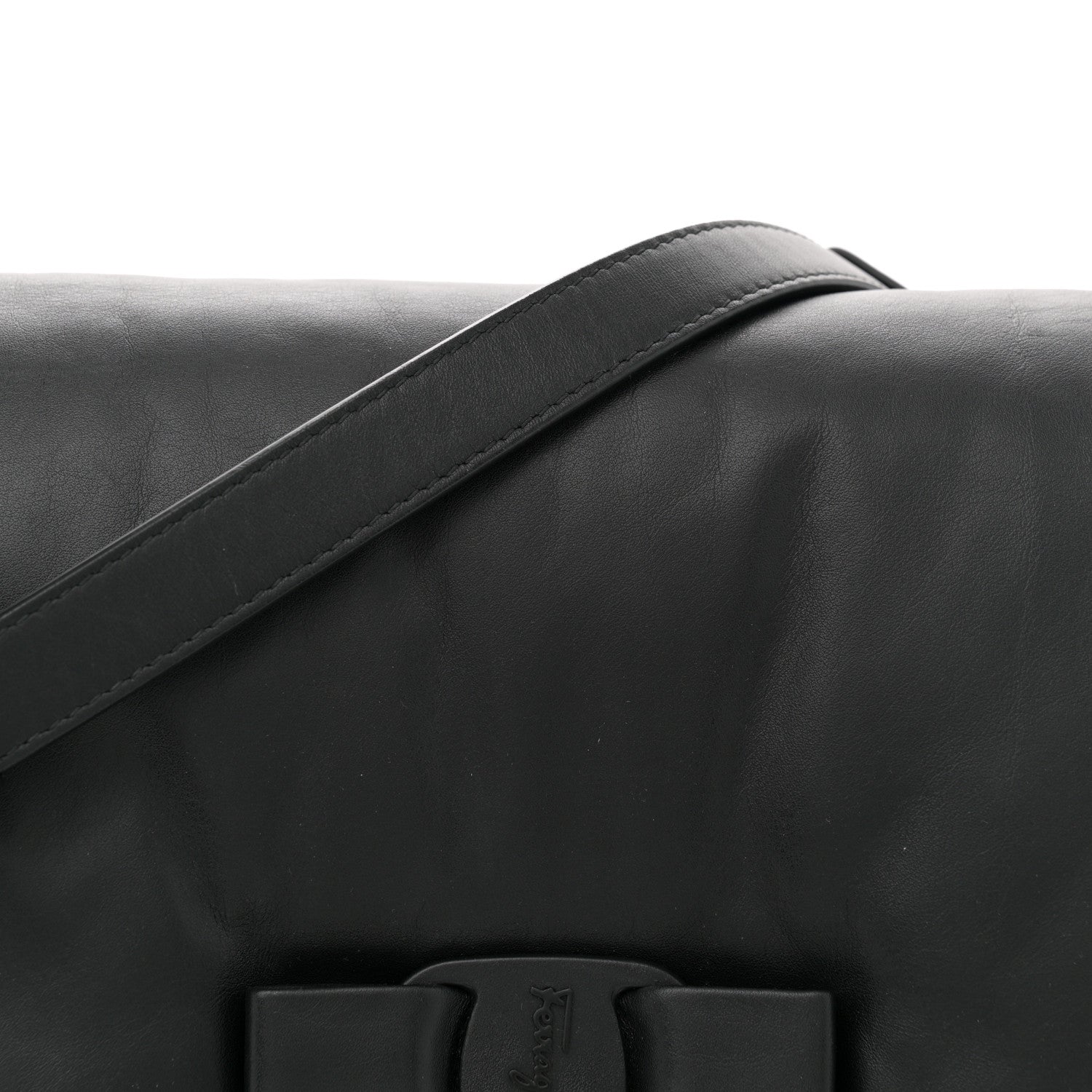 Salvatore Ferragamo Calfskin Medium Viva Bow Shoulder Bag Black 8 of 11