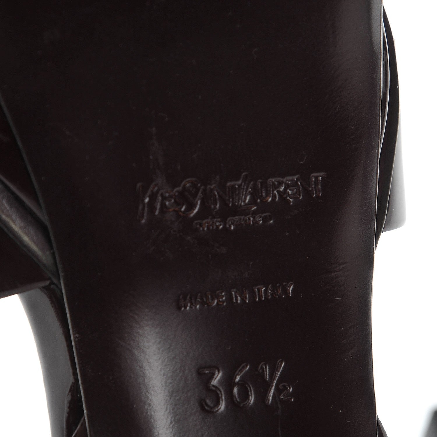 Saint Laurent Patent Tribute 75 Platform Sandals 36.5 Bourgogne 7 of 9