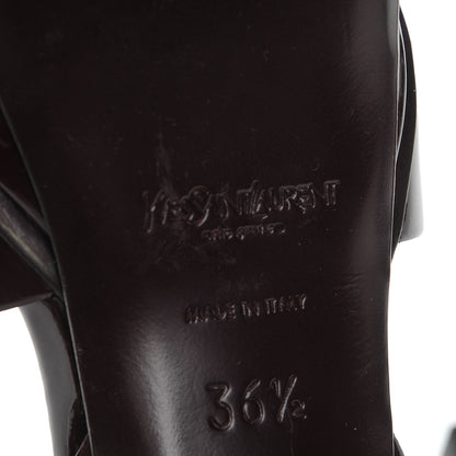 Saint Laurent Patent Tribute 75 Platform Sandals 36.5 Bourgogne 7 of 9