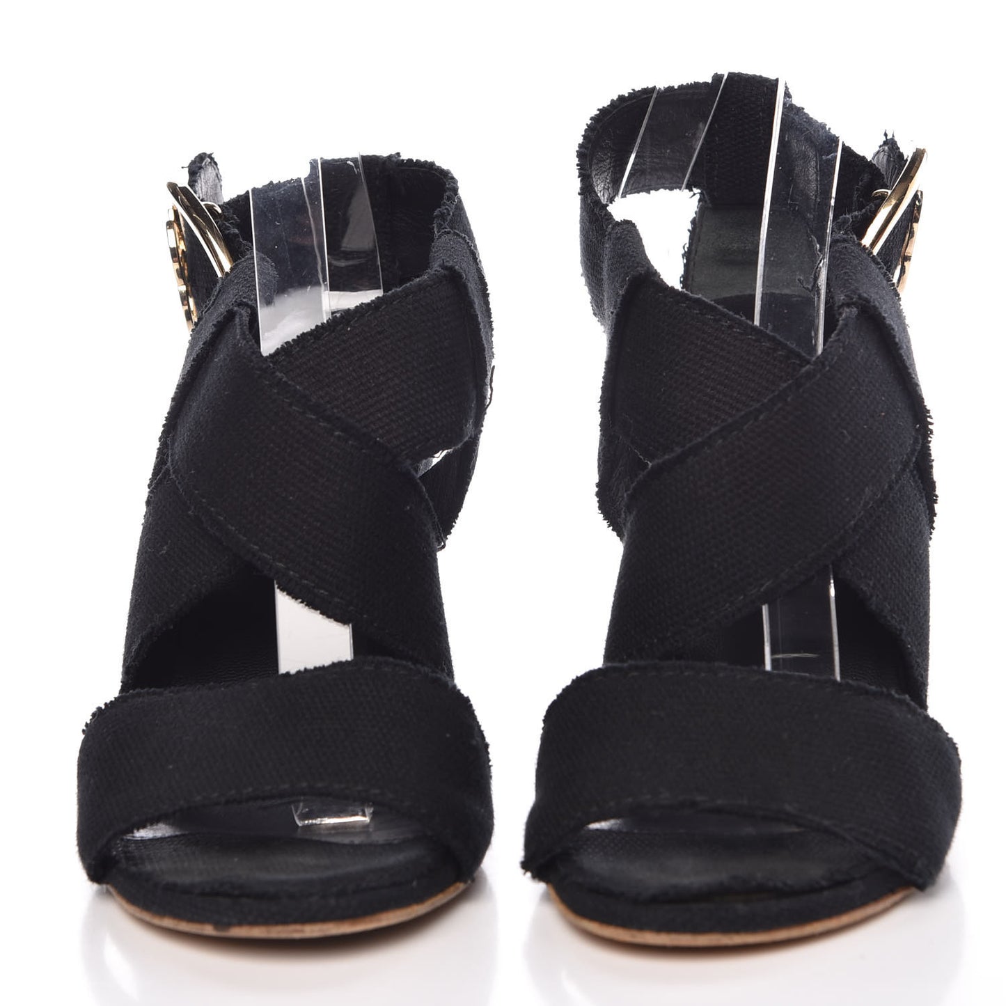 Canvas Heart CC Wedge Sandals 36.5 Black