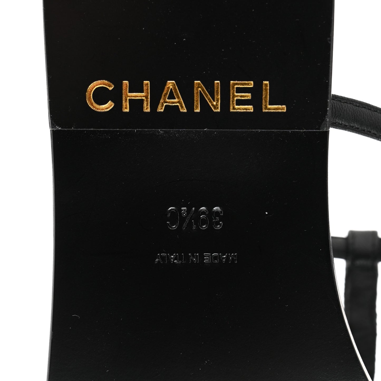 Lambskin Chain CC Logo Thong Sandals 39.5 Black