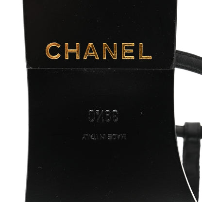 Chanel Lambskin Chain CC Logo Thong Sandals 39.5 Black 7 of 7