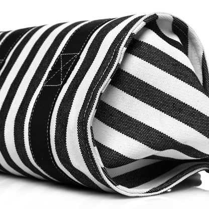 Hermes Canvas Striped Cannes Black White 7 of 8