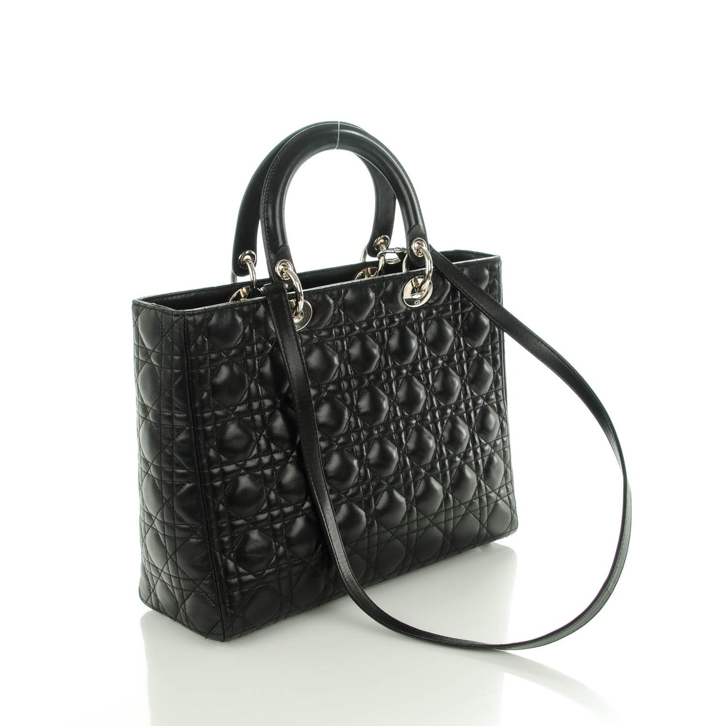 Lambskin Cannage Large Lady Dior Black