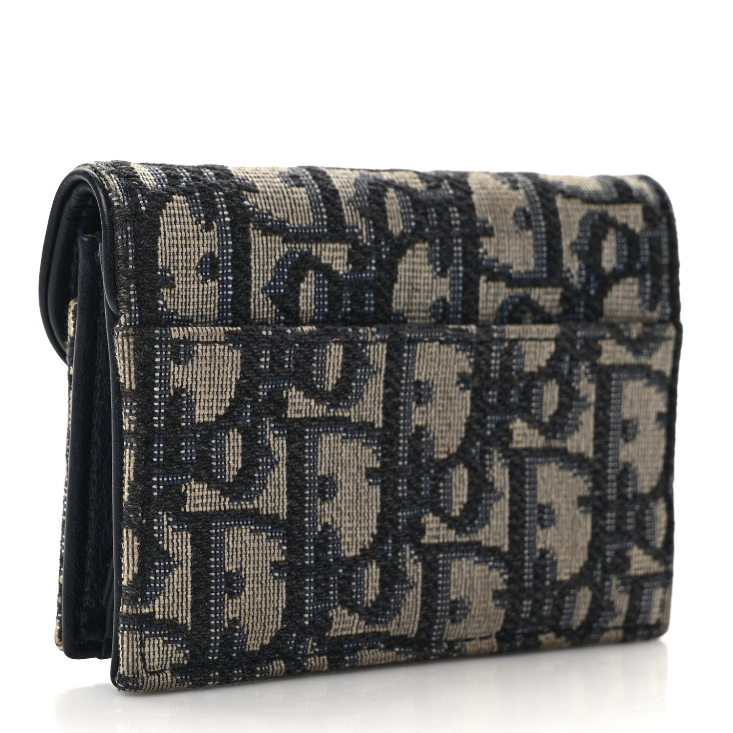 Christian Dior Oblique Saddle Card Holder Blue 3 of 12