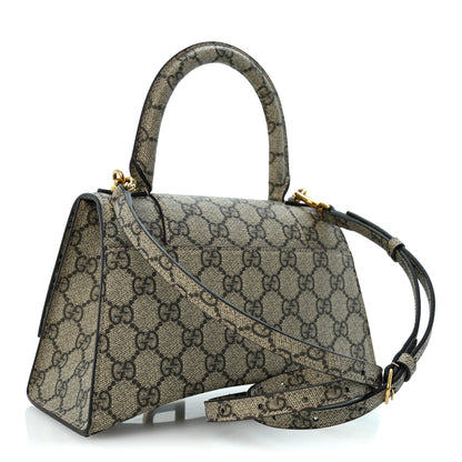 Balenciaga X GUCCI GG Supreme Monogram Small Hourglass Top Handle Bag Beige Ebony 3 of 11