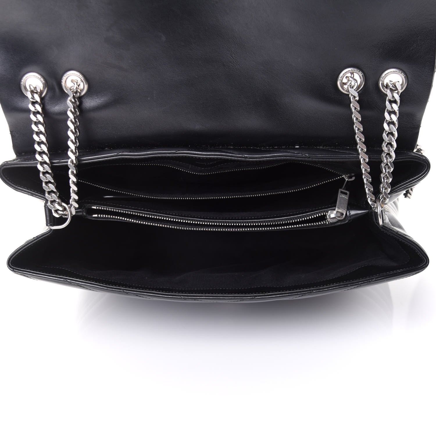 Saint Laurent Calfskin Y Quilted Monogram Large Loulou Chain Satchel Black 5 of 10