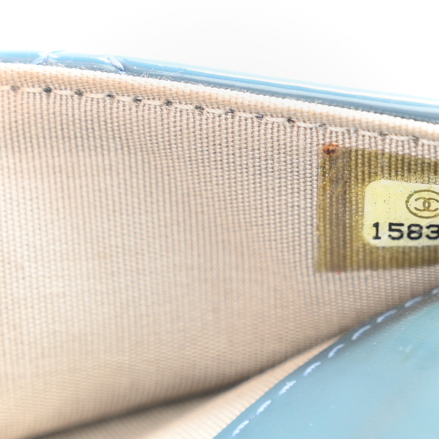 Chanel Patent Quilted Brilliant Wallet On Chain WOC Blue 8 of 12