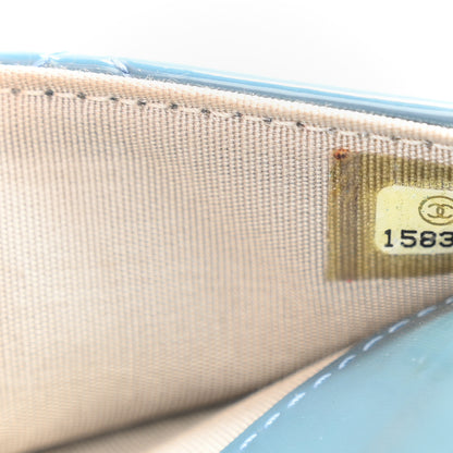 Chanel Patent Quilted Brilliant Wallet On Chain WOC Blue 8 of 12