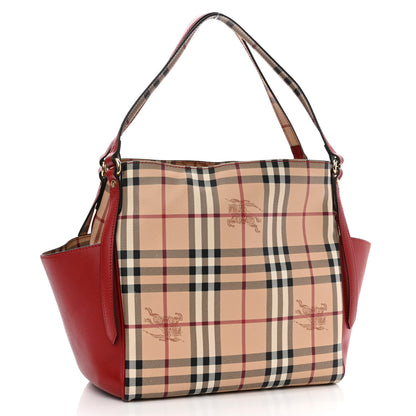 Burberry Haymarket Check Small Canterbury Tote Military Red 3 of 9