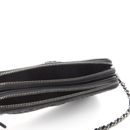 Chanel Calfskin Braided Chevron Quilted Small Boy Clutch With Chain Black 5 of 12
