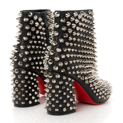 Christian Louboutin Calfskin Louise Capet Spikes 85 Boots 35.5 Black Silver 4 of 8