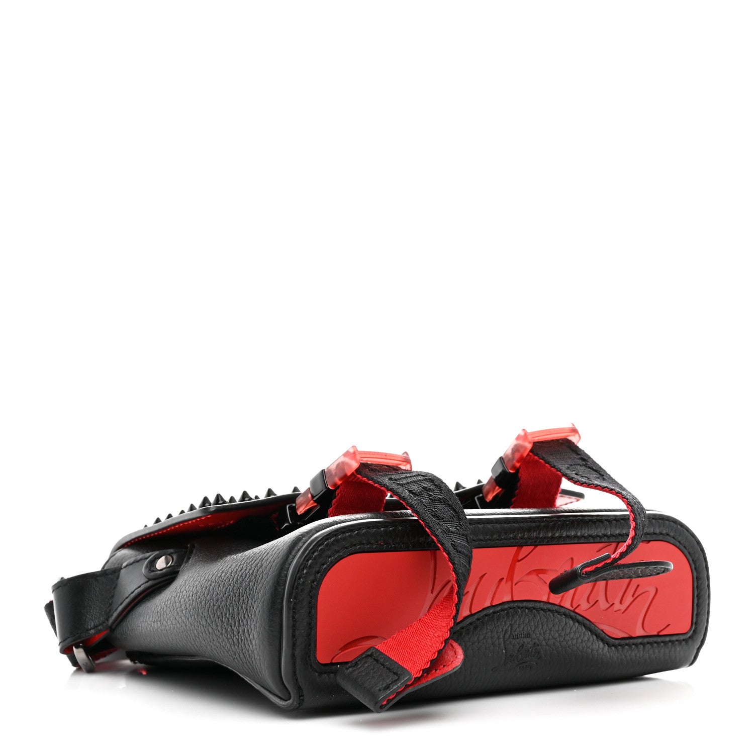 Christian Louboutin Calfskin Spikes Mini Loubiclic Messenger Black