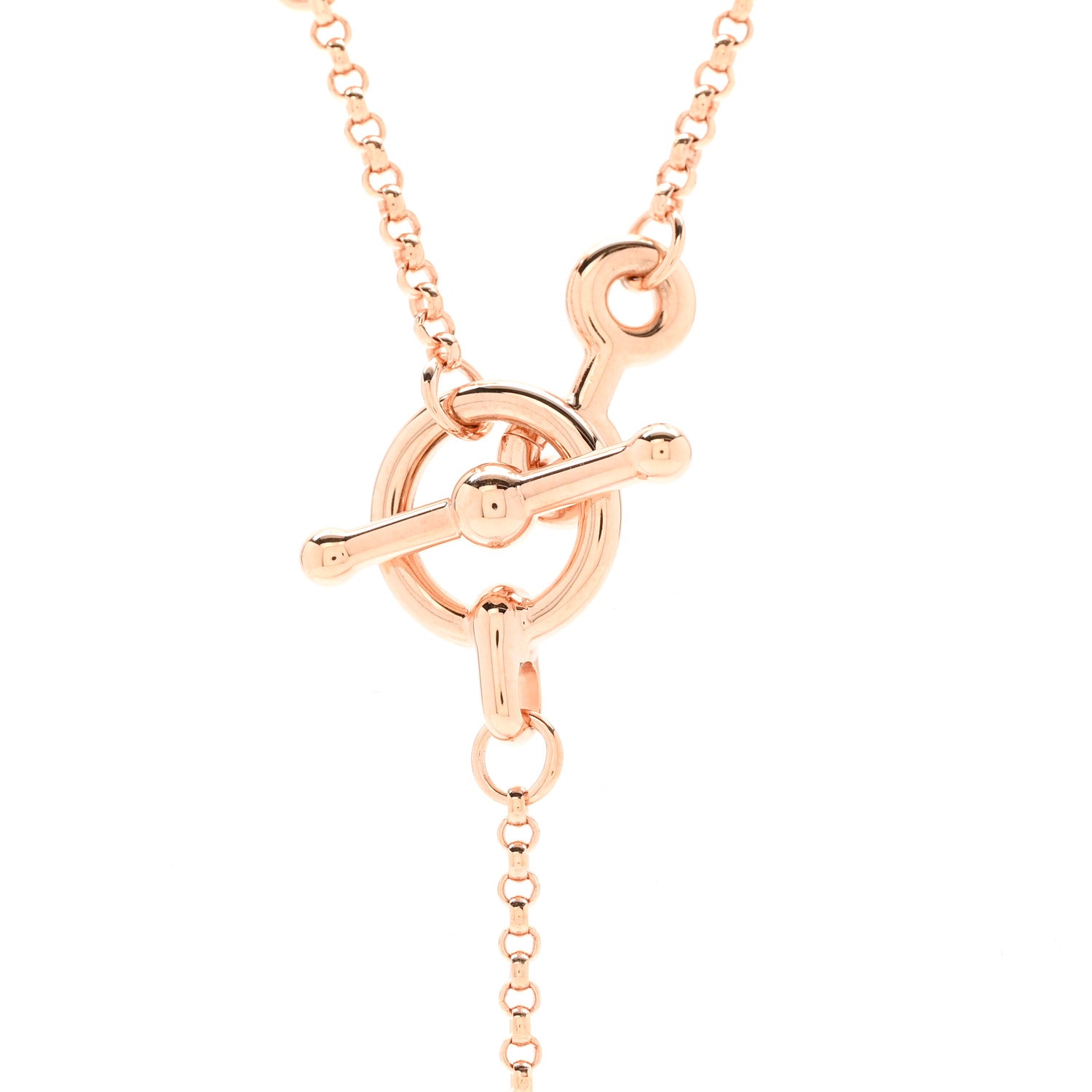 Hermes Metal Enamel Cheval Grand Parade Necklace Rose Gold 6 of 7