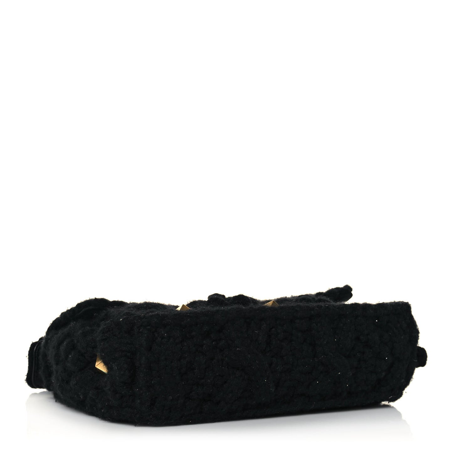 Cashmere Large Roman Stud Shoulder Bag Black