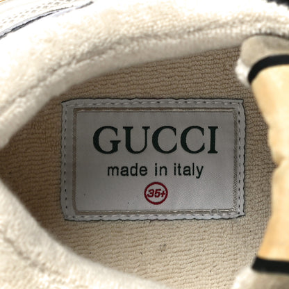 Gucci Metallic Calfskin Suede Womens Ultrapace Sneakers 35.5 Silver Oatmeal 12 of 19
