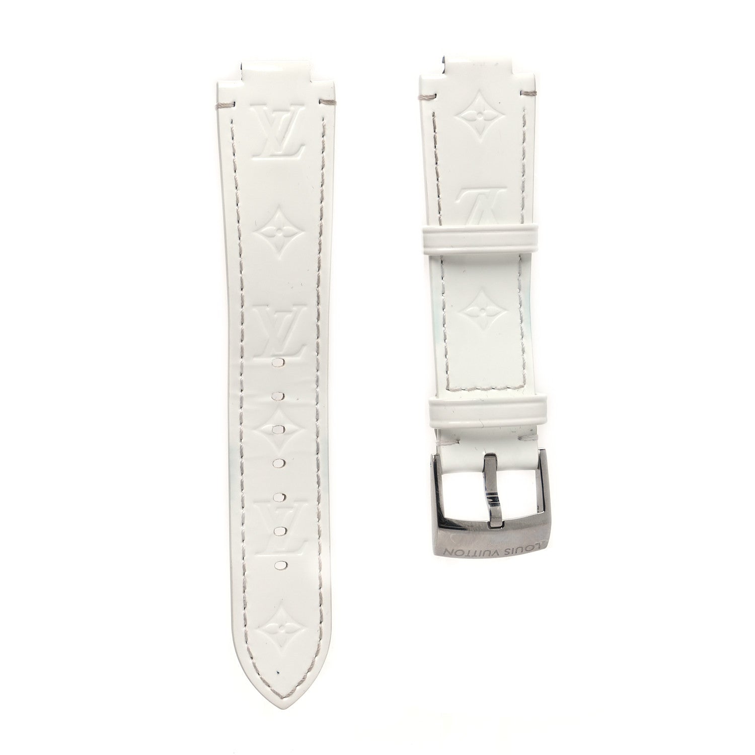 Louis Vuitton Vernis Tambour 10mm Watch Strap White 1 of 5