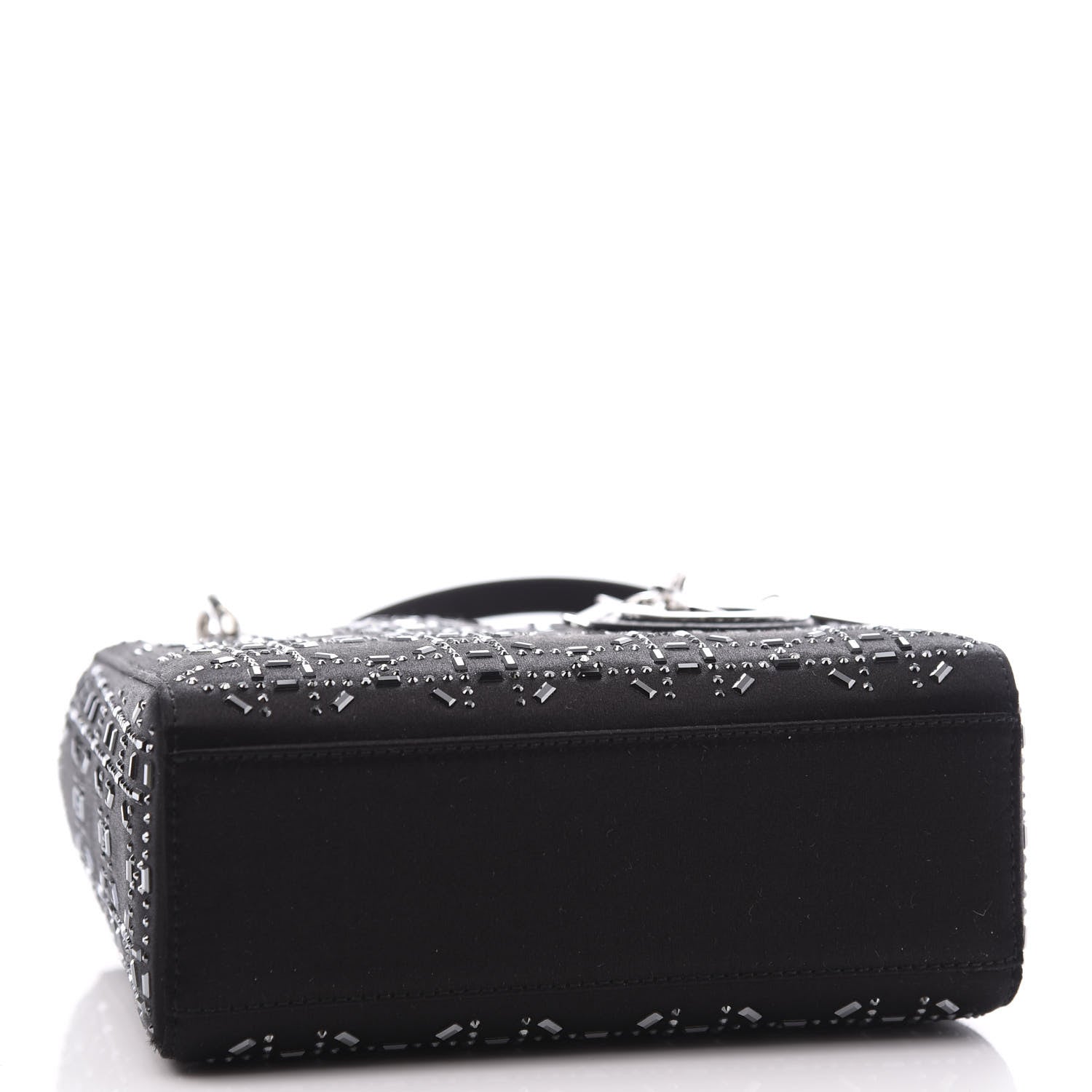 Christian Dior Satin Crystal Cannage Mini Lady Dior Black 3 of 10