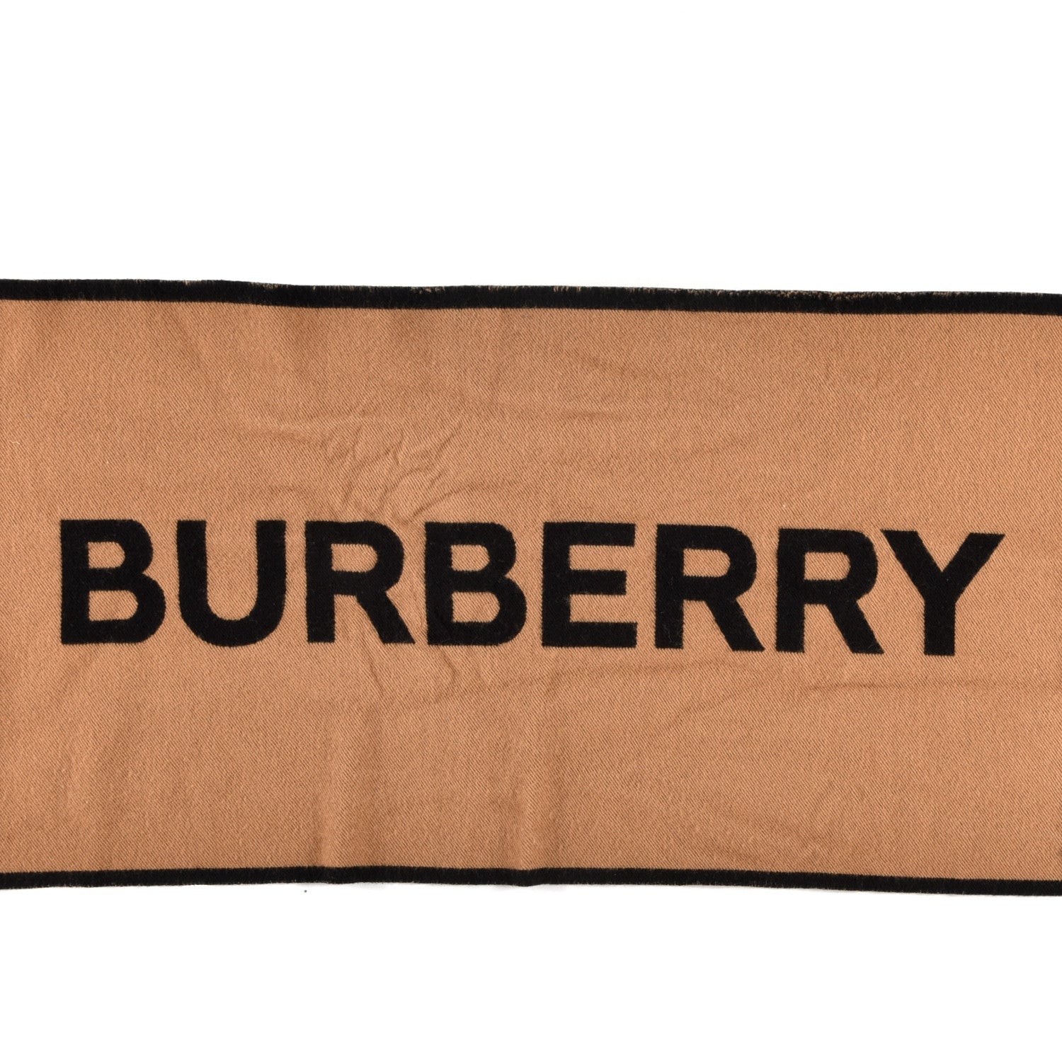 Burberry Wool Silk Kingdom Logo Football Scarf Black 3 of 6