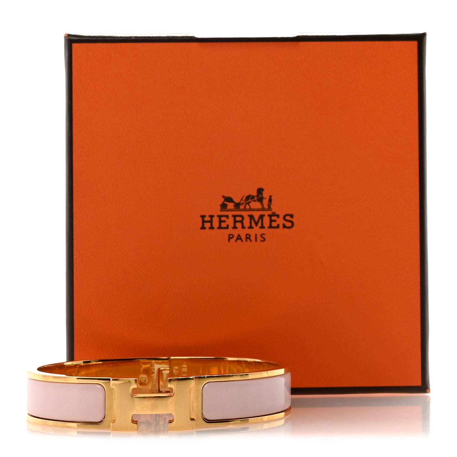 Hermes Enamel Narrow Clic Clac H Bracelet GM Rose Candeur 5 of 5