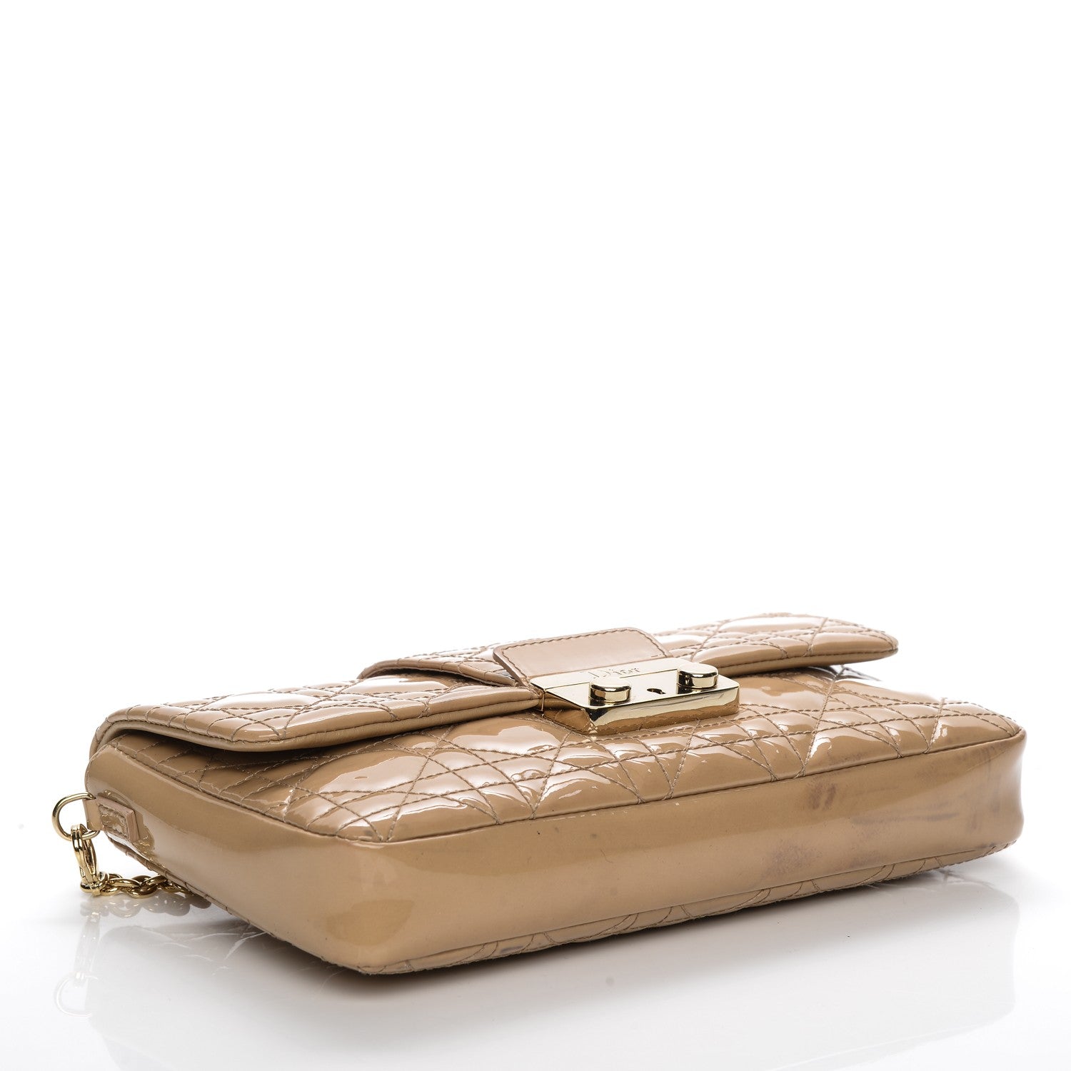 Christian Dior Patent Cannage New Lock Pouch Beige 4 of 10
