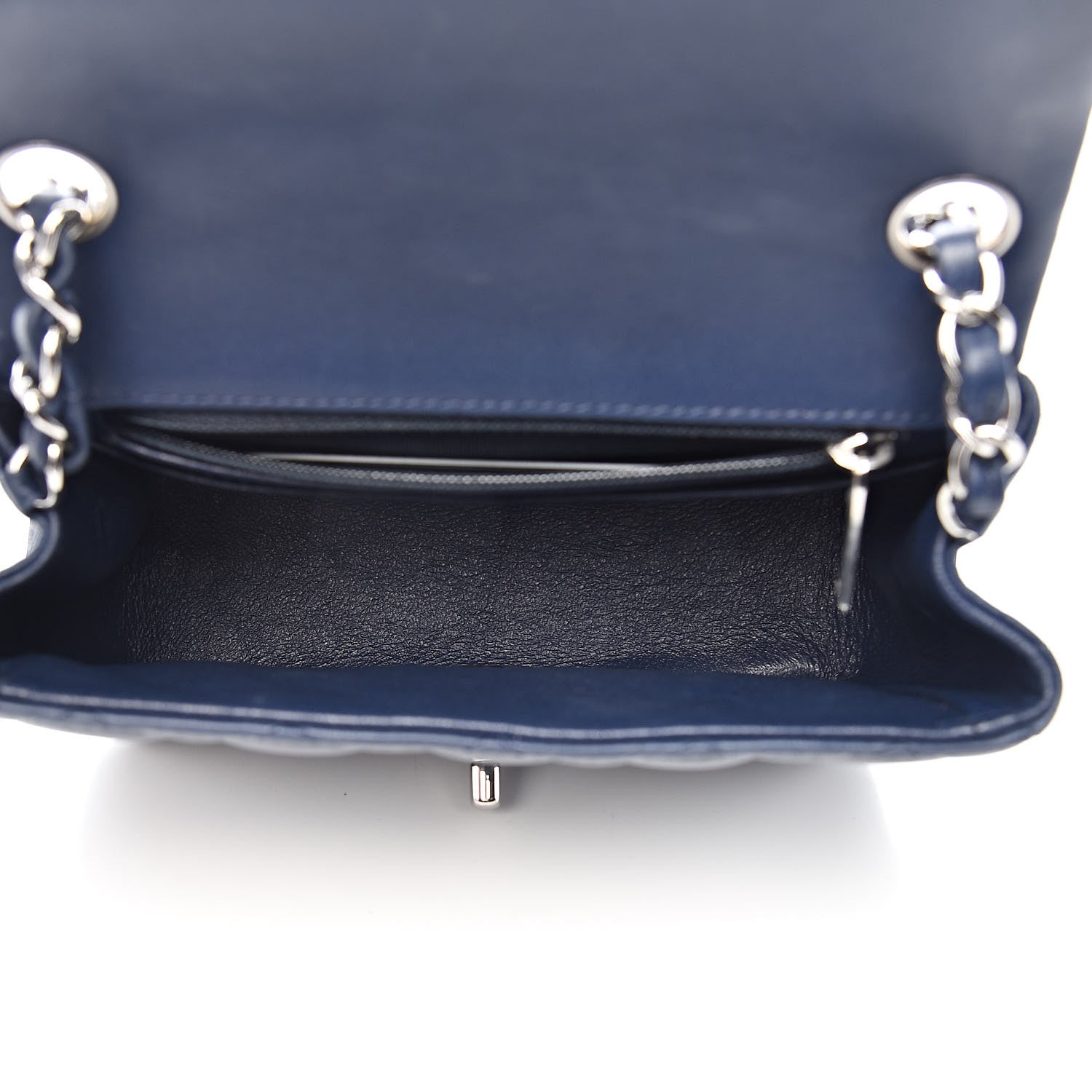 Chanel Lambskin Quilted Mini Square Flap Navy Blue 5 of 12