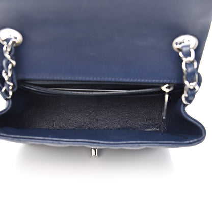 Chanel Lambskin Quilted Mini Square Flap Navy Blue 5 of 12