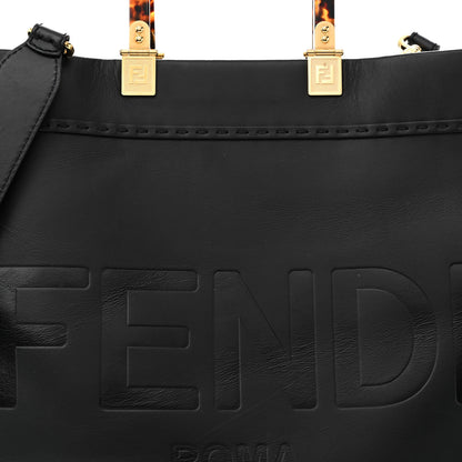 Fendi Vitello King Plexiglass Medium Fendi Sunshine Shopper Tote Black 8 of 15