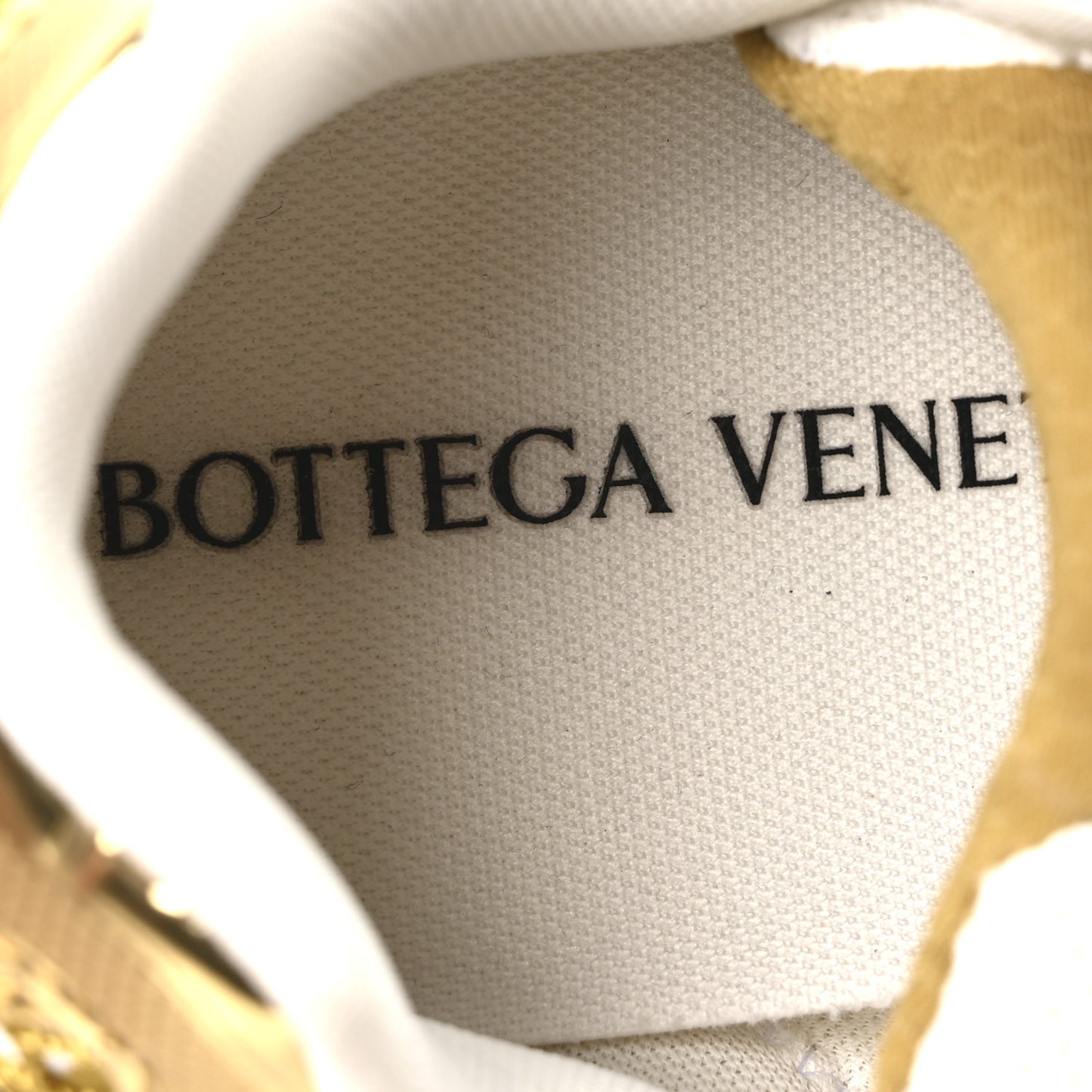 Calfskin Fishnet Fabric Orbit Sneakers 41 Gold White