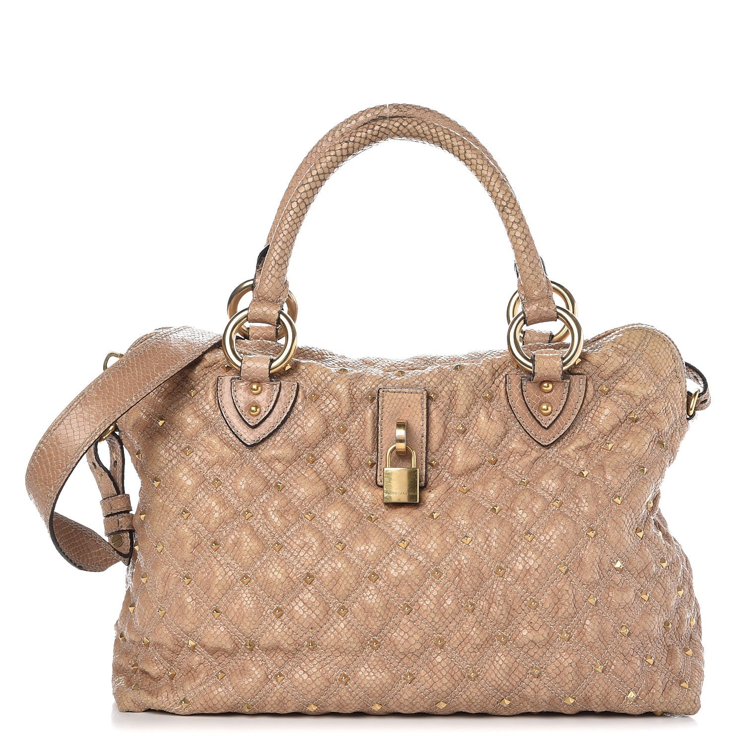 Marc Jacobs Python Effect Quilted Stardust Rio Satchel Beige 1 of 19