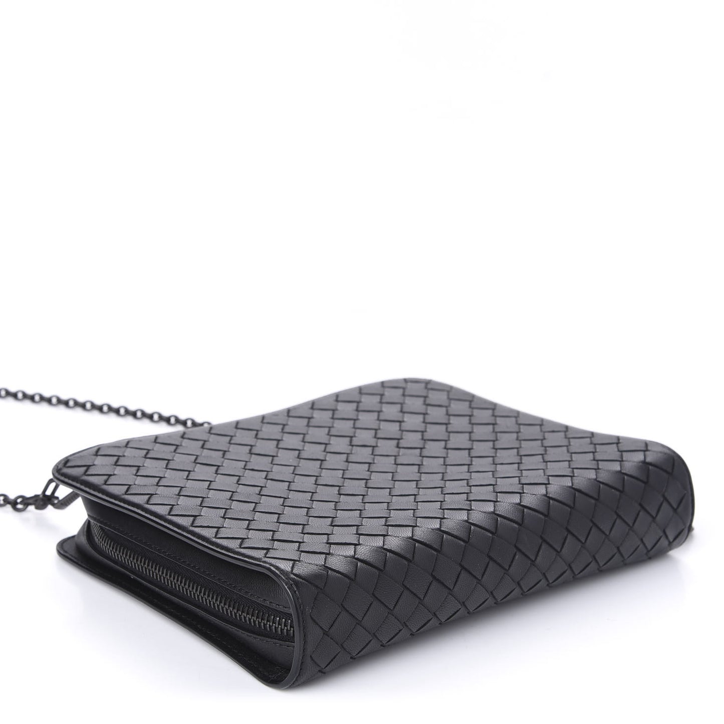Nappa Intrecciato Chain Wallet Black