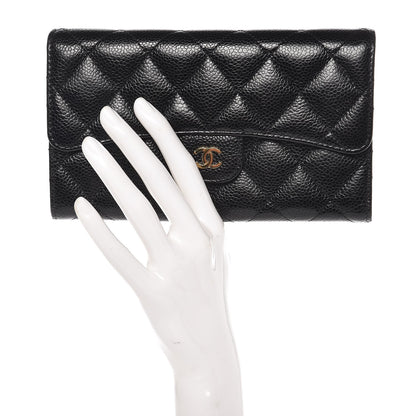 Chanel Caviar Quilted Large Flap Wallet Black 2 of 9