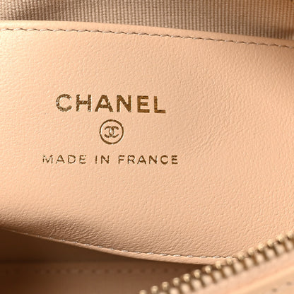 Chanel Lambskin Quilted Barrel Clutch With Chain Light Beige 6 of 10