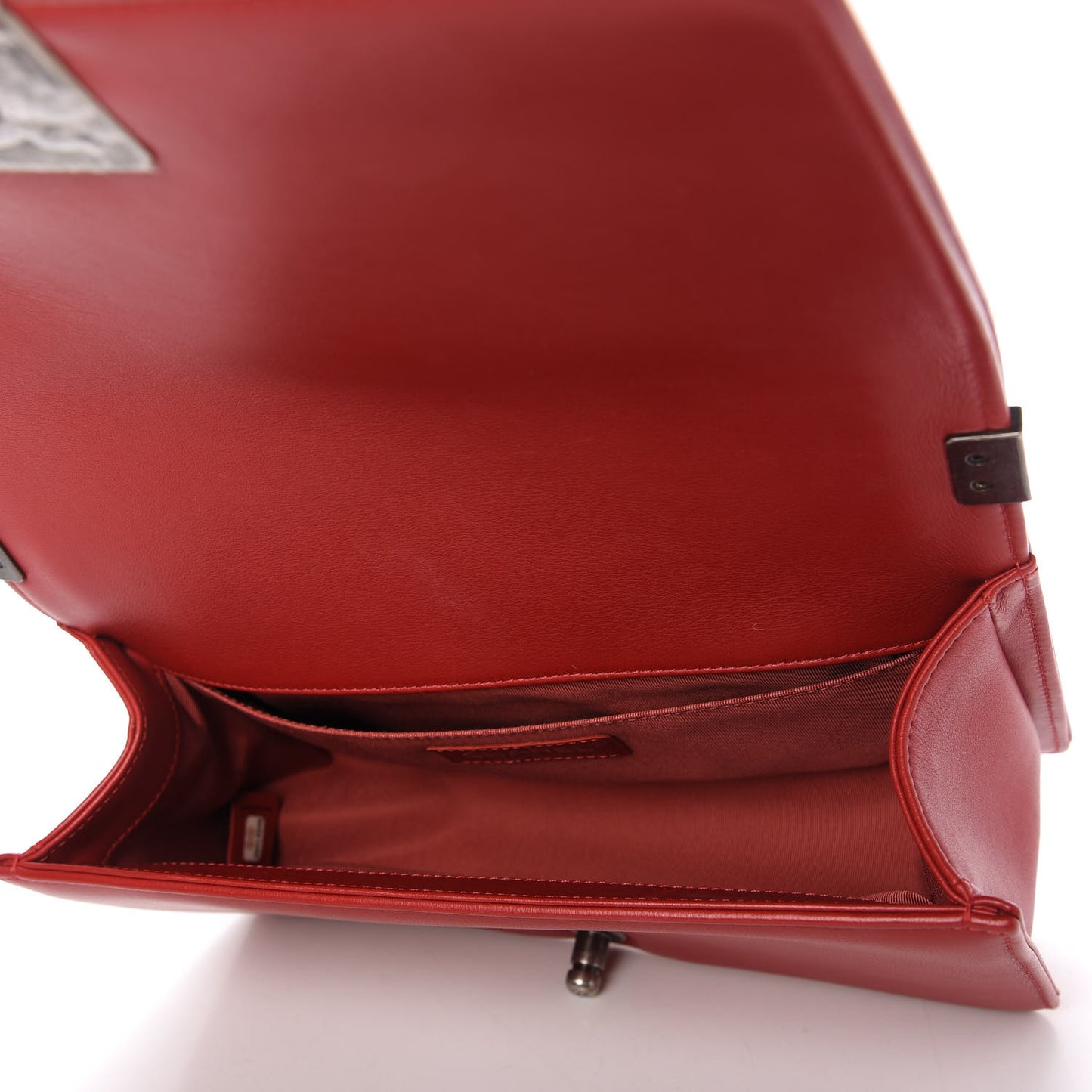 Lambskin Quilted Medium Boy Flap Red