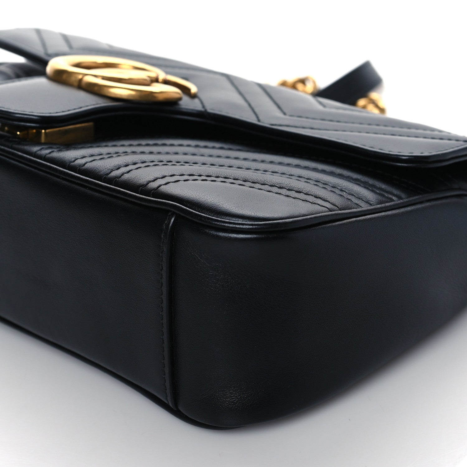 Gucci Calfskin Matelasse Small GG Marmont Shoulder Bag Black 11 of 11