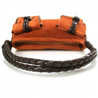 Burberry Suede Haymarket Check Shoulder Bag Orange 6 of 10