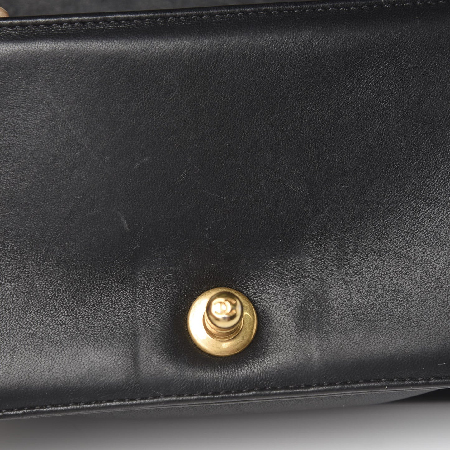 Lambskin Quilted Small Boy Flap Black