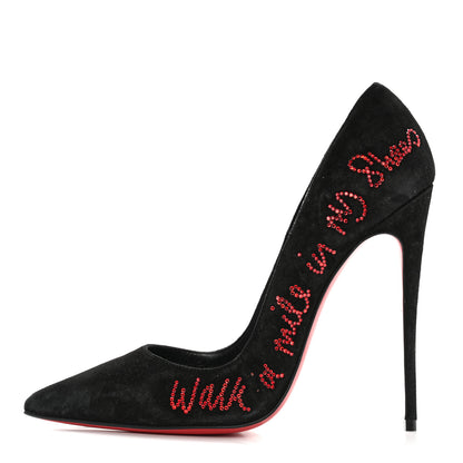 Christian Louboutin Veau Velours Hottie Walkie 120 Pumps 38 Black 1 of 11