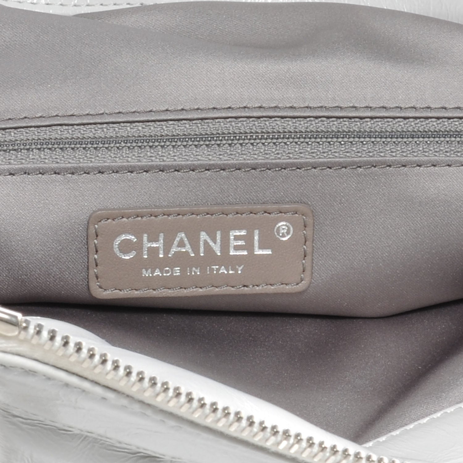 Chanel Leather CC Twisted Medium Tote Gray 7 of 8