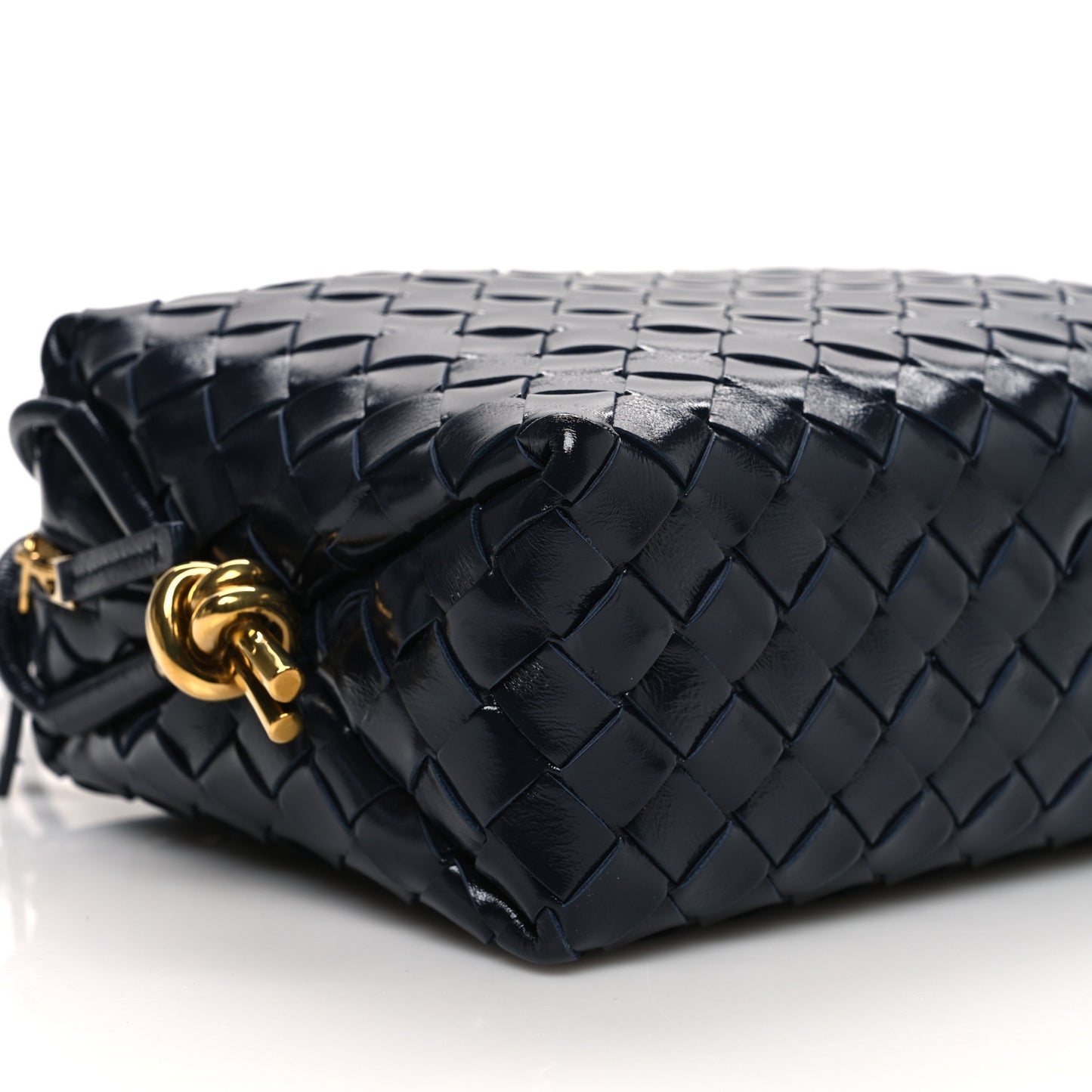 Polished Nappa Intrecciato Knot Small Loop Camera Bag Space
