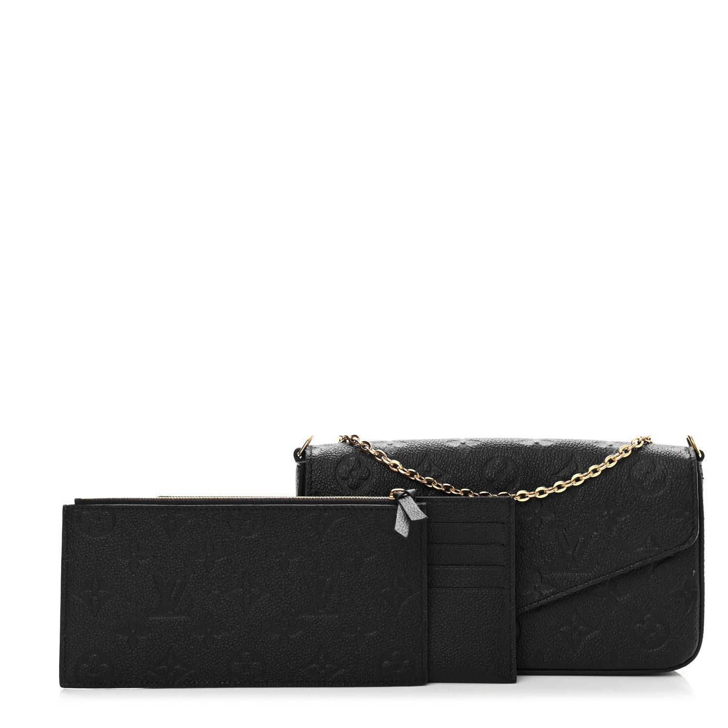 Louis Vuitton Empreinte Pochette Felicie Chain Wallet Black 1 of 12