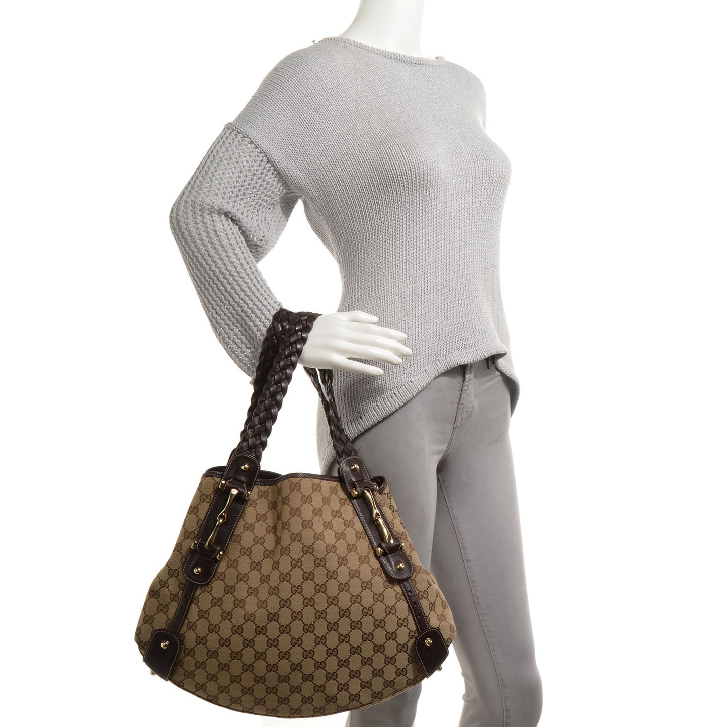 Monogram Medium Pelham Tote Brown