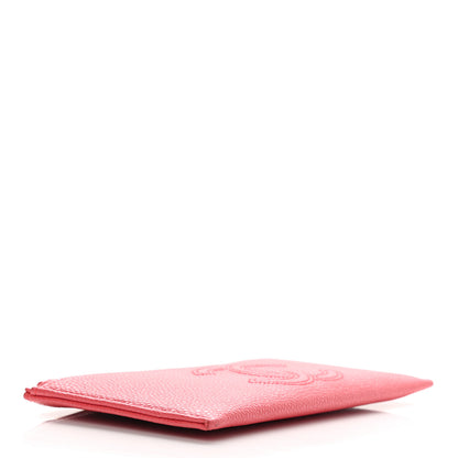 Chanel Caviar CC Classic Zip Pouch Coral 4 of 8